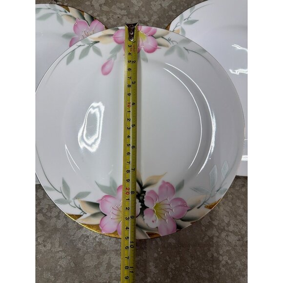 VTG Noritake Azalea Dinner Plates Set of 3 10" Handpainted Pink Floral Gold Trim - Picture 9 of 10